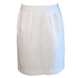 Banana Republic White Shimmering Jacquard Skirt Sz 10